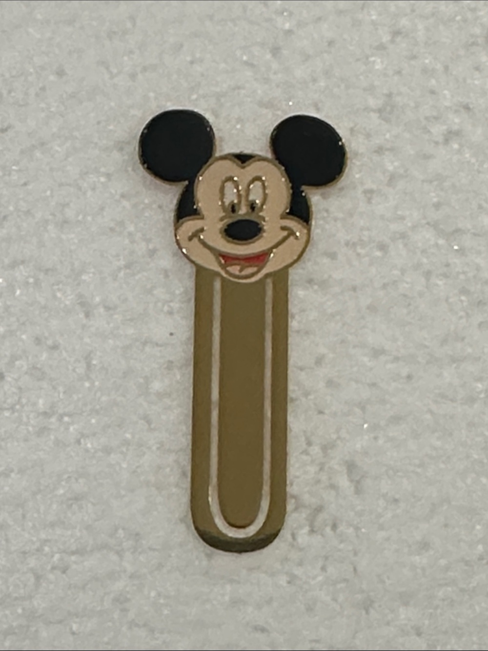 Disney Mickey Mouse Gold Tone and Black Metal Bookmark Clip